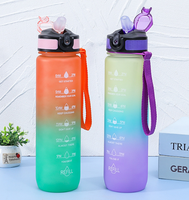 Bouteille d'eau sportive de 1000 ml à boire directement pour étudiants et camping, avec logo personnalisé, en PC