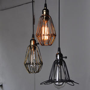 Amerikaanse Ijzeren Vogelkooi Kroonluchter Enkele Retro Loft Industriële Hanglampen - Product Image 4