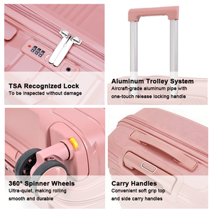 ชุดกระเป๋าเดินทางแบบแข็งพร้อมโลโก้สั่งทำพิเศษ ขนาด 24 นิ้ว วัสดุ PP บุใยโพลีเอสเตอร์ สำหรับการเดินทาง - Product Image 2