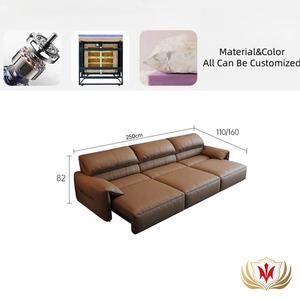 HJ HOME Ensemble de canapé-<span class=keywords><strong>lit</strong></span> <span class=keywords><strong>deux</strong></span> <span class=keywords><strong>places</strong></span> électrique multifonctionnel à double usage en cuir noir italien - Product Image 5