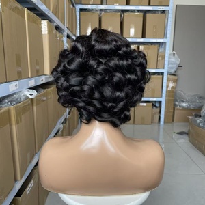 Peluca de Cabello Humano <span class=keywords><strong>Brasileño</strong></span> Pixie 4x4, Cabello Corto, Suave y Esponjoso, Rizado Romántico, Diseñada para Resaltar el Encanto de la Mujer sin Esfuerzo - Product Image 5