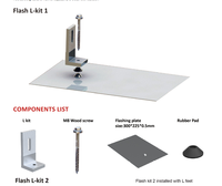 UISOLAR Factory Outlet Kit de fixation étanche pour panneaux solaires photovoltaïques sur toiture en tuiles d'asphalte, avec plaques de fixation en L et serre-câbles en L
