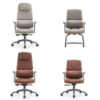 Chaise de bureau exécutive en cuir kaki de qualité supérieure, design moderne et luxueux, ergonomique, appui-tête réglable, structure en nylon personnalisée pour salles de réunion