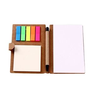 Kraft Cover Sticky Note Notebook Set with Page Markers & Matching Pen, Custom Logo Pocket Notepad for Office Promotion Gifts - Product Image 5