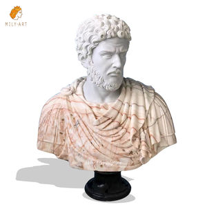 Busto <span class=keywords><strong>Romano</strong></span> Antiguo de Mármol Multicolor de Tamaño Real, Escultura de Cabeza para <span class=keywords><strong>Museo</strong></span> - Product Image 3