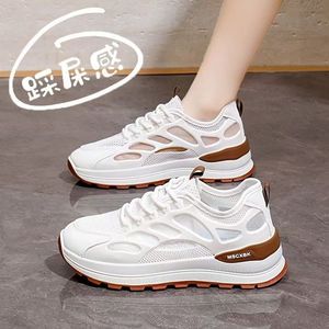 Zapatillas de <span class=keywords><strong>Tenis</strong></span> Blancas con Cordones y Malla Transpirable para <span class=keywords><strong>Mujer</strong></span>, Verano 2025, Moda Casual, Antideslizantes, Suela Blanda, Combinan con Todo - Product Image 5