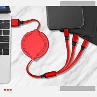 Câbles USB rétractables 3-en-1 multi-usages pour la recharge de téléphone, câbles de recharge extensibles pour ordinateur en vente