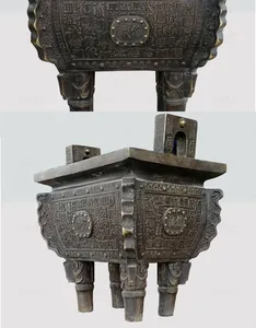 彫刻彫刻された香炉三脚ブロンズ彫刻屋外耐久性のある民芸品工場価格