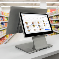 Caisse enregistreuse tactile en alliage d'aluminium, écran 15,6 pouces, système POS tout-en-un, terminal POS, borne de paiement NFC, utilisation en supermarché