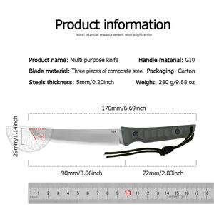 Cuchillo Táctico de Supervivencia Personalizable con Hoja de Acero Inoxidable y Mango G10 para Uso Industrial, Caza, EDC, Bricolaje y OEM - Product Image 6