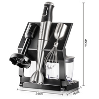 Ensemble de mixeur plongeant multifonctionnel 5 en 1 en acier inoxydable, hachoir à aliments, presse-agrumes, mixeur électrique à main