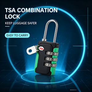 Cadenas à combinaison TSA approuvé en acier inoxydable brossé, à code réinitialisable, pour valise et sac de voyage - Product Image 5