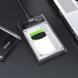 OSCOO HD1 2.5 英寸 SATA HDD/SSD 外壳，USB 3.0 Micro B，支持 UASP，透明 ABS+PC 外壳，适用于电脑应用 - Product Image 1