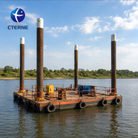 Plateforme flottante modulaire surélevée avec moteur diesel pour le dragage, l'extraction de sable et l'ingénierie aquatique (capacité 90 m³/h)