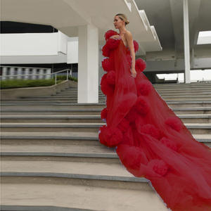 ชุดเดรสยาวแบบสั่งตัด สไตล์อินส์ ไม่มีแขน เหมาะสำหรับงานพรอม งานแต่งงาน งานเลี้ยงตอนเย็น และชุดคลุมท้องผ้าทูล - Product Image 6