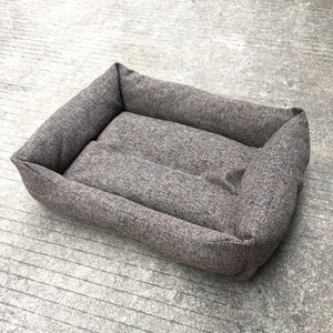 Dark Gray Rectangle Pet <b>Bed</b> 50x40cm Polyester Fiber Fill For Small Dogs Cats Puppies All Seasons Use - Product Image 1