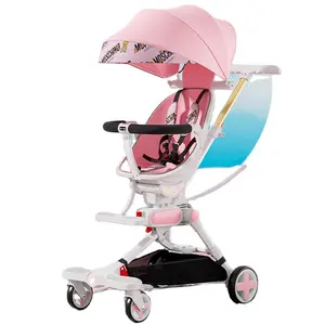 Cochecito de bebé de alta visión, carrito de bebé Popular, proveedor Chino, venta directa, 3 en 1, logotipo personalizado OEM, Marco personalizado