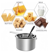Panci Peleleh Cokelat Stainless Steel - Double Boiler untuk Membuat Mentega, Karamel, Lilin & Sabun, Panci Saus Mini dengan Corong Tuang