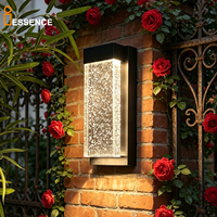 Applique murale LED extérieure moderne IP65 étanche en acrylique à bulles de cristal, éclairage haut/bas en aluminium pour jardin, porche, villa, couloir