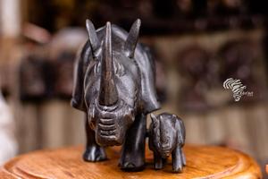 Tallado en madera de ébano congoleño vintage, auténtica estatua de arte folclórico africano, adorno étnico único - Product Image 2