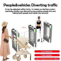 Barrière pivotante en acier inoxydable JEWEI K300 avec reconnaissance RFID/QR/visage pour le contrôle d'accès sécurisé dans les aéroports
