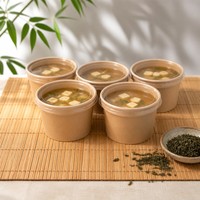 Bols en papier kraft ronds biodégradables, jetables, étanches, pour soupes, salades, collations, fêtes, vente en gros