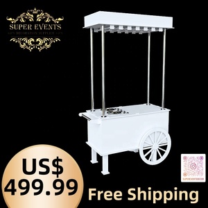 Gerobak Display Minuman Champagne PVC Putih untuk Dekorasi Pernikahan, Gerobak Champagne Beroda - Product Image 3