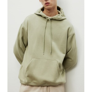 Sudadera con Capucha de Forro Polar de Peso Medio, Corte Regular, Manga Larga, Largo Regular, Color Verde Pistacho, Bordada para Hombre - Product Image 1