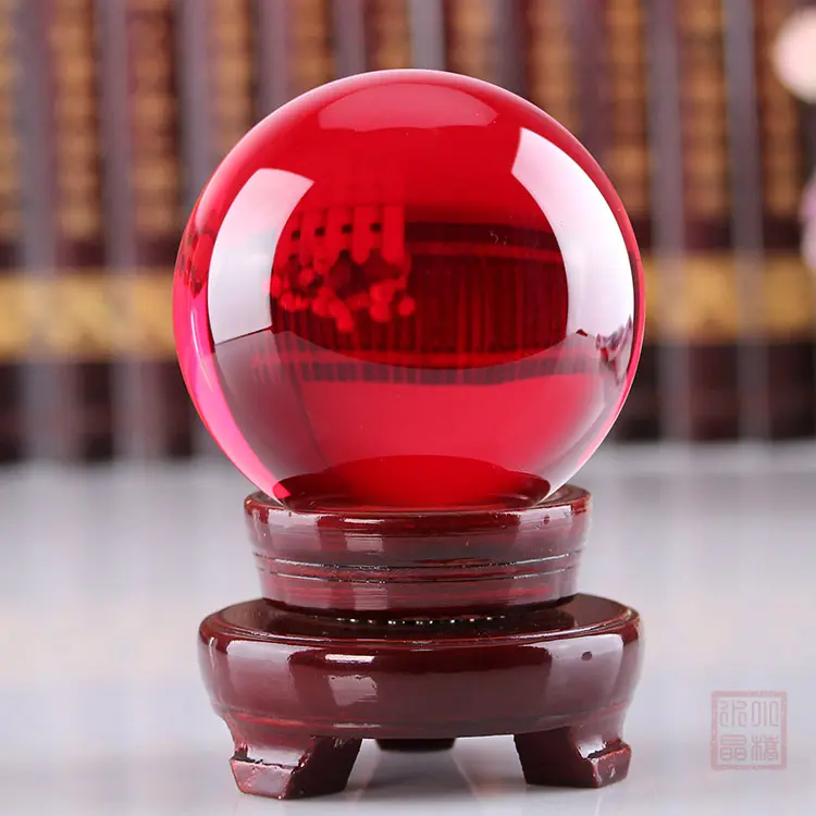Schöne bunte Magie K9 Solid Red Dia 80mm Kristall kugel