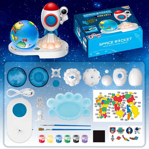 Luckytoys tự làm bức tranh phong cách khoa học đóng hộp quà tặng trái đất & không gian mô hình tên lửa không dây đèn cảm ứng - Product Image 5