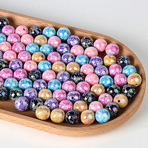 Perles acryliques imprimées en dentelle de 16 mm, couleurs mélangées, pour DIY, stylo à perler, chaîne de téléphone portable, porte-clés, suspension de voiture et autres accessoires - Product Image 4