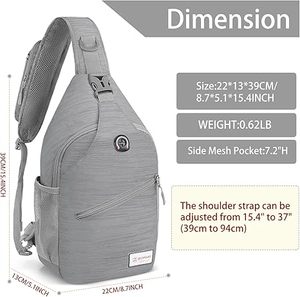 ZOMAKE Sling Bag, Mochila pequeña con bandolera, mochila <span class=keywords><strong>de</strong></span> hombro resistente al agua para viajes, bolsa <span class=keywords><strong>de</strong></span> pecho antirrobo para senderismo - Product Image 3