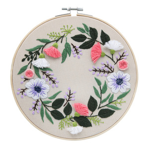 Kit de Tapicería Redonda de Algodón y Lino para Bordado DIY Hecho a Mano, Arte Colgante Floral Vintage de Punto de Cruz, Directo de Fábrica - Product Image 5