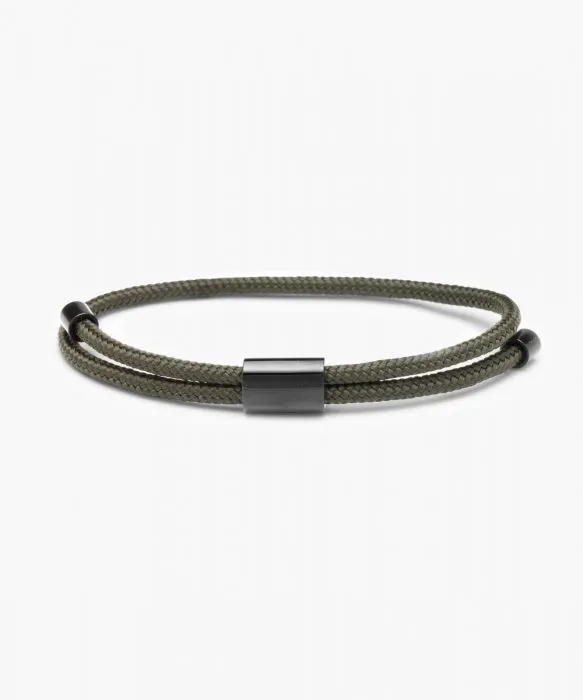 Fashion Men Stainless Steel Braided Handmade Nylon Cord Rope Adjustable Bracelet Jewelry
