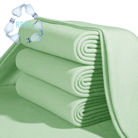 Couverture en RPET certifiée GRS, écologique, 100 % recyclée, douce pour la peau, couleur unie, en polaire, pour peaux sensibles, pour la maison