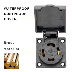Industriële 30amp 125/250Volt 2-polige 3-draads Rv/Ev Weerbestendige Stofdichte Nema-L14-30R Met Afdekking Voor Rv/Ev Stopcontacten - Product Image 4