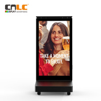 Chariot publicitaire extérieur double face 43'' LCD avec batterie rechargeable - Chariot de signalisation numérique portable pour le commerce de détail/événements