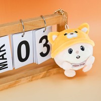 Porte-clés en peluche super doux personnalisé en forme de hamster anti-stress, breloque de sac à dos de taille personnalisée