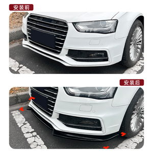 Kit de Carrocería para Audi <span class=keywords><strong>A4</strong></span> S4 B8.5 2013 <span class=keywords><strong>2014</strong></span> 2015 2016, Lip Delantero Negro Brillante ABS, Divisor de Parachoques Delantero - Product Image 6