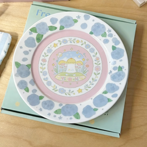 ins卡通俏皮手绘插画风格陶瓷甜品盘礼品早餐盘7英寸餐具 - Product Image 1