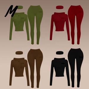 Комплект из 2 предметов: повседневная флисовая куртка на молнии и леггинсы для женщин, осенне-зимний спортивный костюм 2025 года - Product Image 1