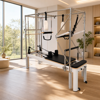 Table de Pilates Cadillac Reformer 3-en-1 en alliage d'aluminium avec barre de poussée et système de poulies à cordes pour studio et salle de sport à domicile