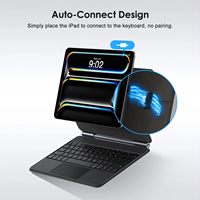 Casing Keyboard untuk iPad Pro 11 4th/3rd/2nd/1stGen desain sambung otomatis tanpa pengisian daya diperlukan, gaya ajaib dengan Trackpad multi-sentuh