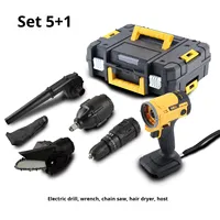 Ensemble d'outils électriques multifonctions sans balais, batterie au lithium, qualité industrielle, avec têtes interchangeables, perceuse, scie, coffret