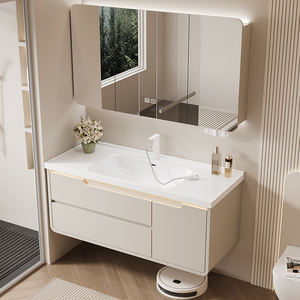 Mueble de Baño Moderno de MDF Lacado con Lavabo, Espejo Inteligente, Gabinete de Pared Impermeable para Proyectos de Apartamentos y Hoteles - Product Image 4