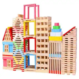 150 pieces natural pine wooden block toy blocks building toy to practice creativity