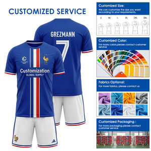 Custom Sublimatie Frankrijk Voetbalfan Uniform Voetbalshirt 2026 WK Voetbal Uniformen Ademend Snel Droog Shirt OEM - Product Image 3