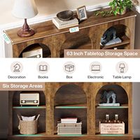 Table console de style farmhouse avec rangement à 3 niveaux, table de canapé rectangulaire en bois, pieds réglables pour l'entrée