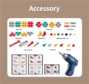 Sıcak Fırsat Çocuklar İçin Oyuncak Alet Çantası Elektrikli Tornavida Oyuncak DIY Vida Montaj Tamir Seti Eğitici Yapım Oyuncakları - Product Image 6