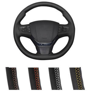 Housse de <span class=keywords><strong>volant</strong></span> de voiture en Fiber de carbone pour Citroen <span class=keywords><strong>C3</strong></span> <span class=keywords><strong>C3</strong></span>-XR 2015-2019 C4 2016-2019 Peugeot 408 2014-2019 Traveller 2016-2019 - Product Image 3